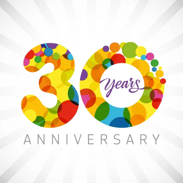 Números Del Aniversario Felicidades Multicolores Años Lindo Concepto Felicitación Plantilla — Archivo Imágenes Vectoriales