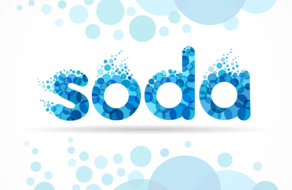 Soda Water Label Logo Design Mineral Water Bubble Letters Drop — Stock Vector