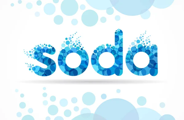 Diseño Del Logotipo Etiqueta Agua Soda Letras Burbujas Agua Mineral Ilustración De Stock