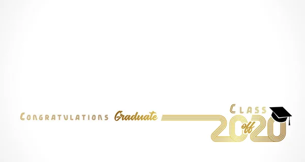 Выпускник 2020 Года Выпуска Дизайн Золотых Линий Золотой Вектор Иллюстрация — стоковый вектор
