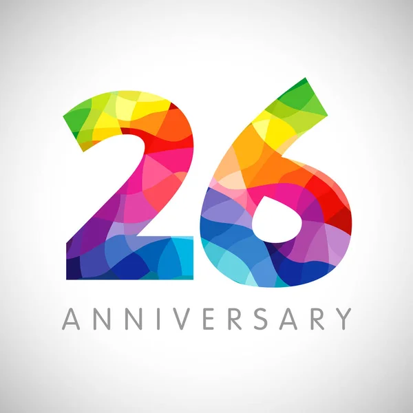 Anniversary Numbers Years Old Logotype Bright Congrats Isolated Abstract Graphic — Stock Vector