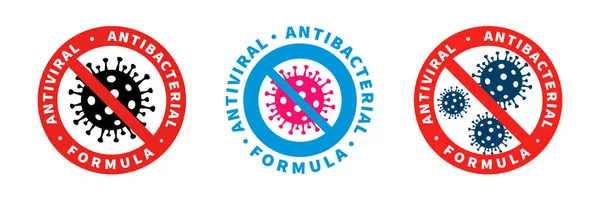 Antiviral Antibacterial Coronavirus Formula Vector Iconos Coronavirus 2019 Ncov Covid — Vector de stock