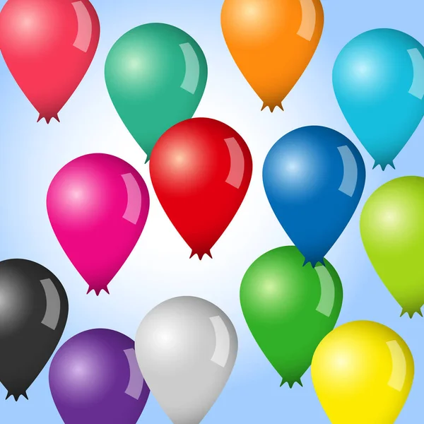 Set Van Vector Kleurrijke Luchtballonnen Vakantie Heldere Achtergrond Collectie Van — Stockvector