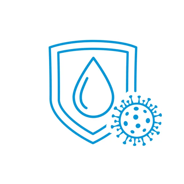 Icono Lavado Manos Con Escudo Protección Contra Caídas Virus Inmune — Archivo Imágenes Vectoriales