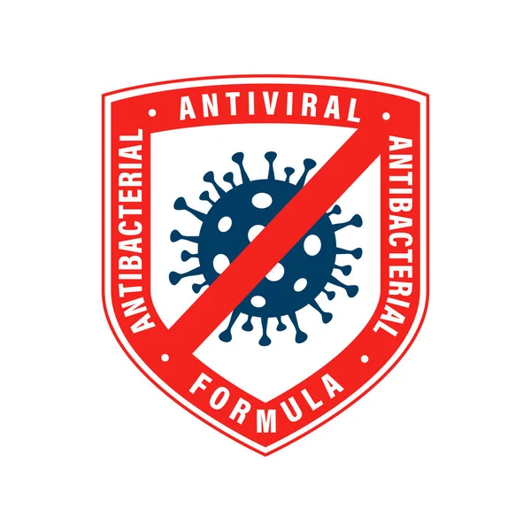Antiviral Antibacteriano Fórmula Coronavirus Vector Escudo Icono Coronavirus Covid Signo — Vector de stock