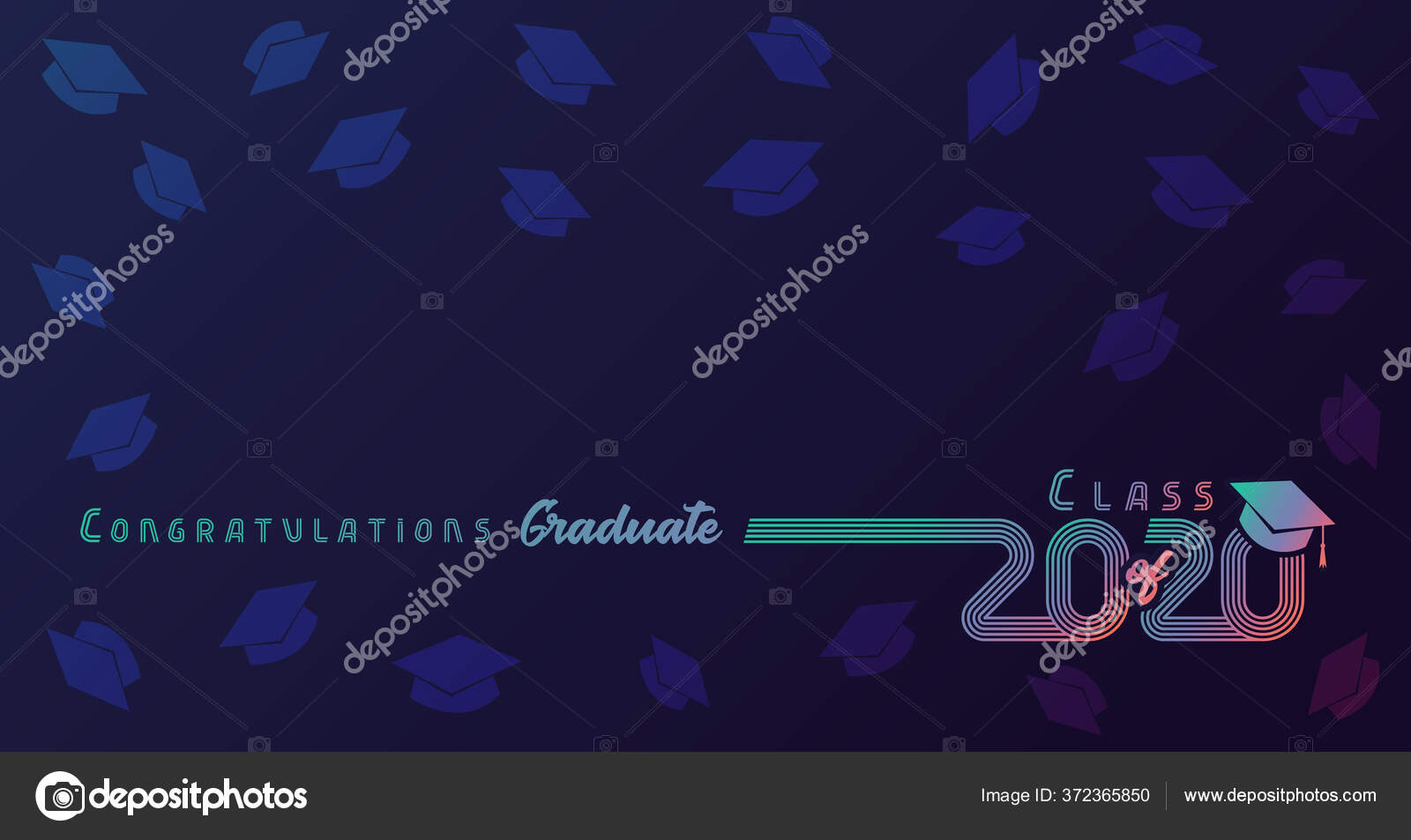 Klasse Von 2020 Farbige Linien Design Akademischen Hut Herzlichen Gluckwunsch Vektorgrafik Lizenzfreie Grafiken C Koltukov Alek 372365850 Depositphotos
