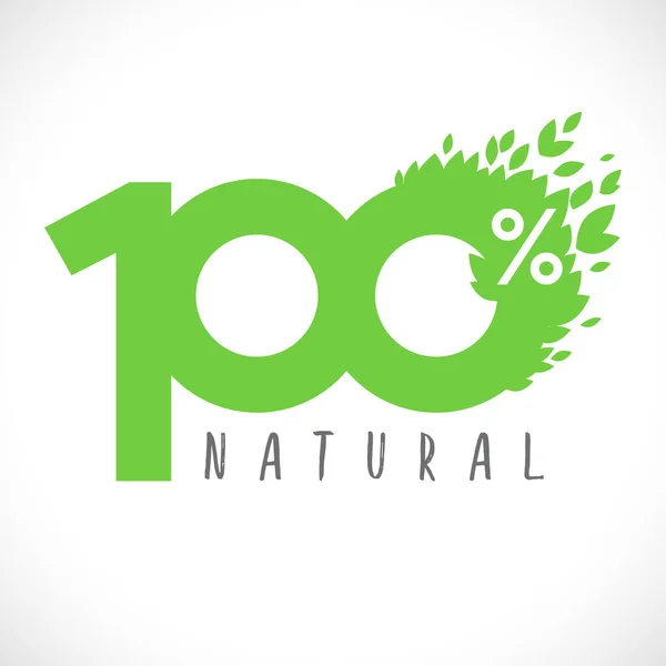 100 Numeri Verdi Logotipo Prodotto Naturale 100 Segno Decorativo Creativo — Vettoriale Stock