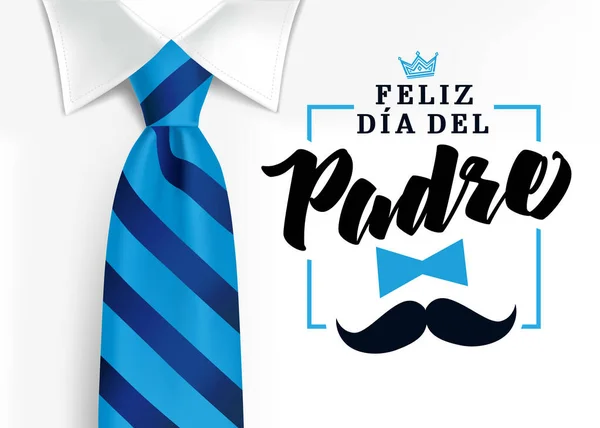 Feliz Dia Del Padre Spanisch Eleganter Schriftzug Übersetzt Glücklicher Vatertag — Stockvektor