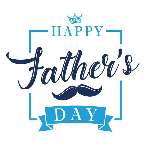 Happy Fathers Day Kalligraphie Schriftzug Banner Happy Vatertag Vektor Vintage — Stockvektor
