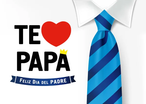 Amo Papa Feliz Dia Del Padre Ισπανική Τυπογραφία Μετάφραση Αγαπώ — Διανυσματικό Αρχείο