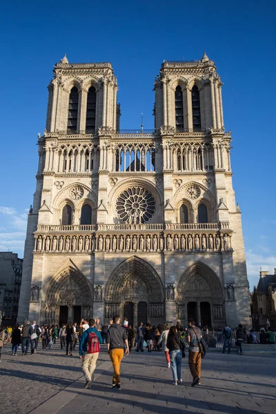 Notre Dame de Paris facade, Paris France 2017 — Stock Photo, Image