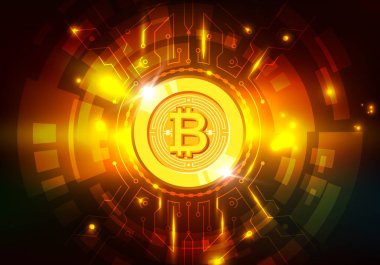 Vektör arka plan ile bitcoin cryptocurrency