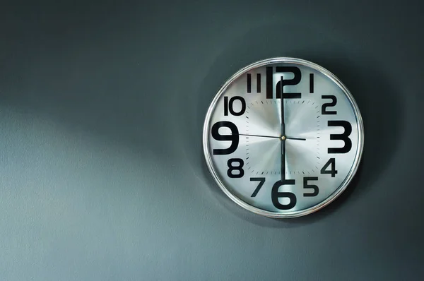 Silver wall alarm clock. — Stock Photo, Image