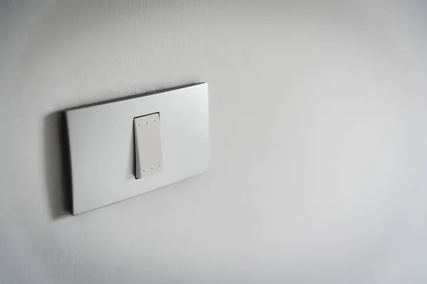 Fermer interrupteur gris clair sur fond de texture. Espace de copie . — Photo