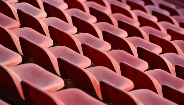 Close up red seats of stadium. — Stock Photo, Image