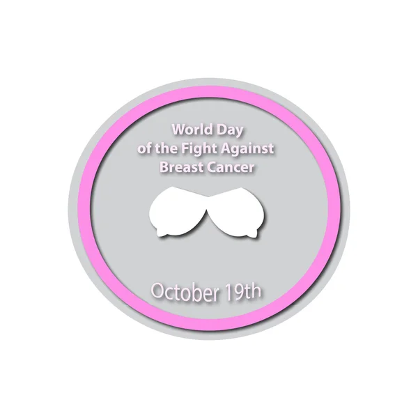Día Mundial contra el Cáncer de Mama - 19 de octubre. Cáncer de mama. Cáncer de mama. Baner. Ilustración vectorial sobre fondo aislado — Vector de stock