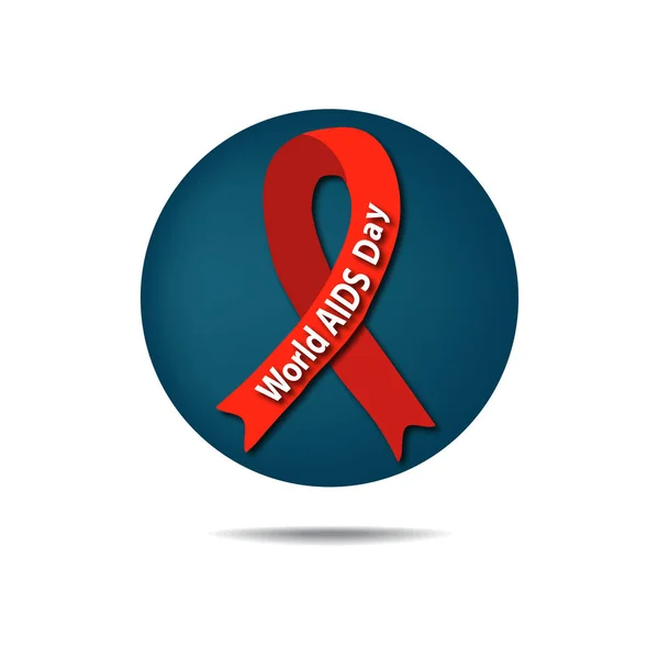 Día Mundial del SIDA. Cinta roja Vector ilustración — Archivo Imágenes Vectoriales