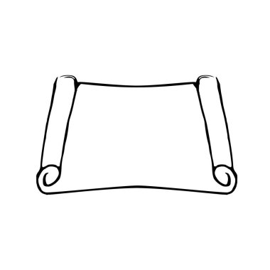 Tevrat kaydırma. Megillat Esther. Purim Yahudi tatil. Doodle. Kroki. El çizmek vektör çizim