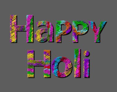 Parlak yazı renkli. Holi Festivali. Vektör çizim