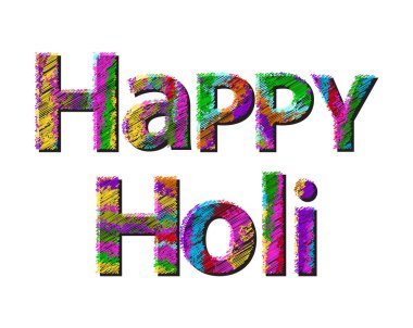 Parlak yazı renkli. Holi Festivali. Vektör çizim