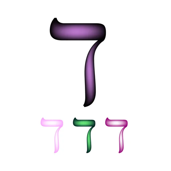 希伯来语字体。希伯来语。这封信德莱。对孤立背景矢量图 — 图库矢量图片
