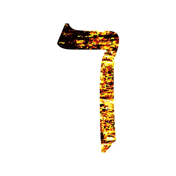 Hebreiska bokstaven Kaf. Shabby guld teckensnitt. Hebreiska alfabetet — Stock vektor