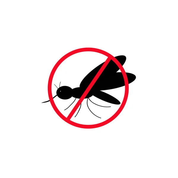 No hay mosquitos. La silueta negra de un mosquito. ilustraciones vectoriales — Archivo Imágenes Vectoriales
