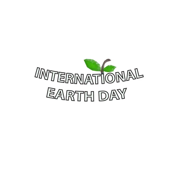Internationella Earth Day. Inskriften. 22 April. Vektorillustration — Stock vektor