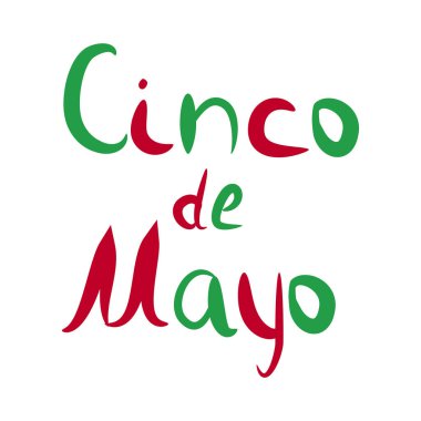 Yazıt Cinco de Mayo. 5 Mayıs. Vektör çizim