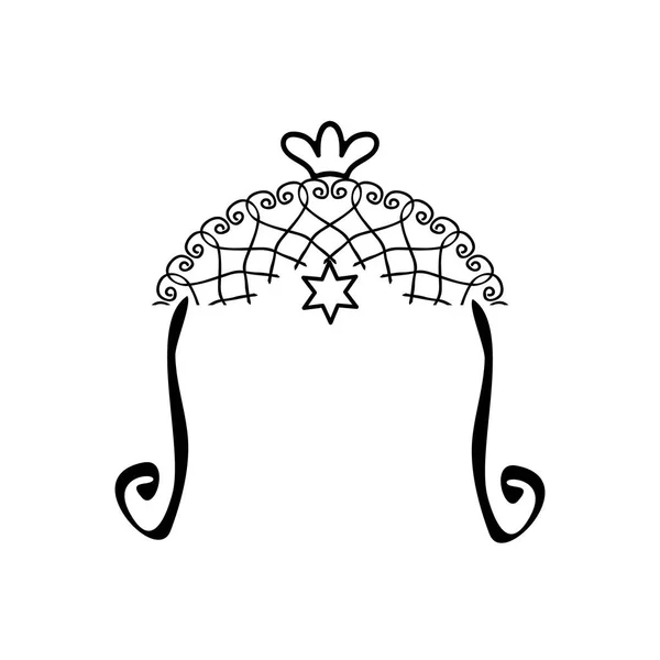 Урожай графічних Chuppah. Релігійних єврейських весілля тентом. ілюстрації на ізольованих фоні — стоковий вектор
