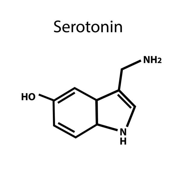 Serotonin bir hormondur. Kimyasal formülü. Vektör illüstrasyon izole arka plan üzerinde
