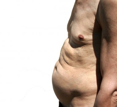 Büyük bir adamın profil karnından