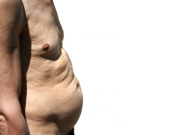 Büyük bir adamın profil karnından