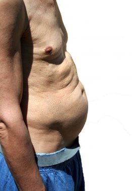 Büyük bir adamın profil karnından