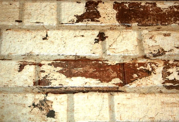 Pared de ladrillo de ladrillo blanco con manchas marrones. antecedentes . — Foto de Stock