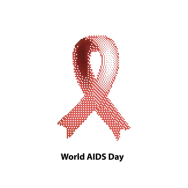 Всесвітній день боротьби зі СНІДом. Стрічка червона Векторні ілюстрації — стоковий вектор