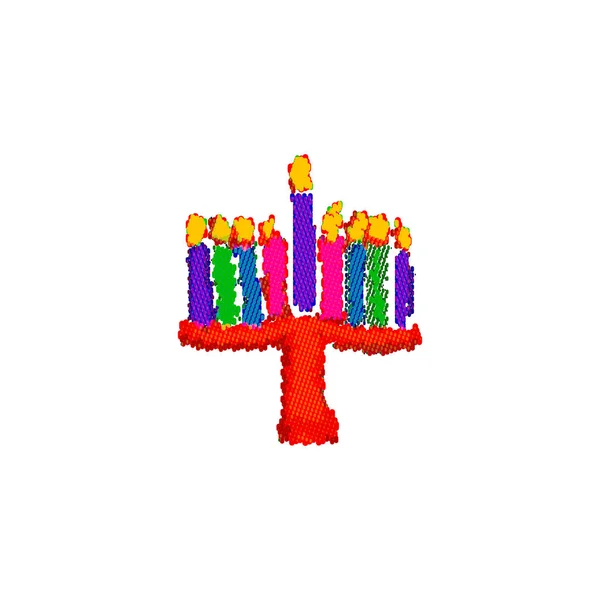 Multi-color pixel Hanukkah. From colorful circles. Jewish holiday Hanukkah. Vector illustration on isolated background — Stock Vector