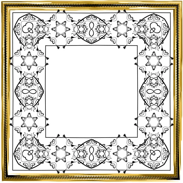 Decorative vintage frame. Gold. Jewish star. Vector illustration on isolated background — Stock Vector