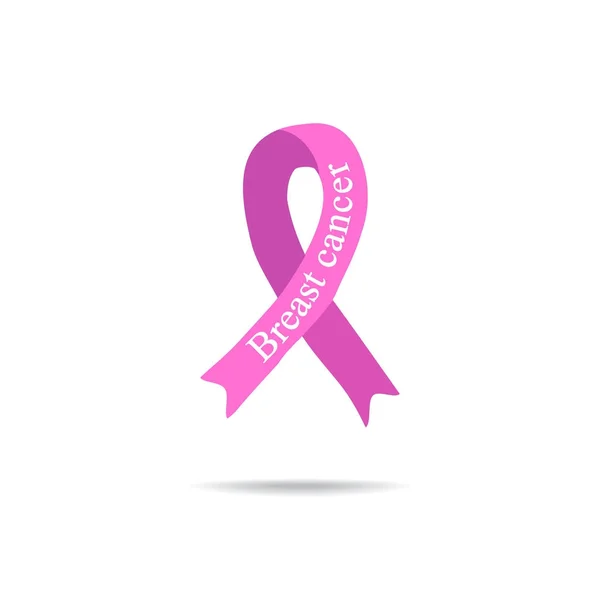 Kanker lint. Kanker van de borst. Roze lint. Internationale dag van kanker. Internationale dag van de kanker. Vectorillustratie op geïsoleerde achtergrond. — Stockvector