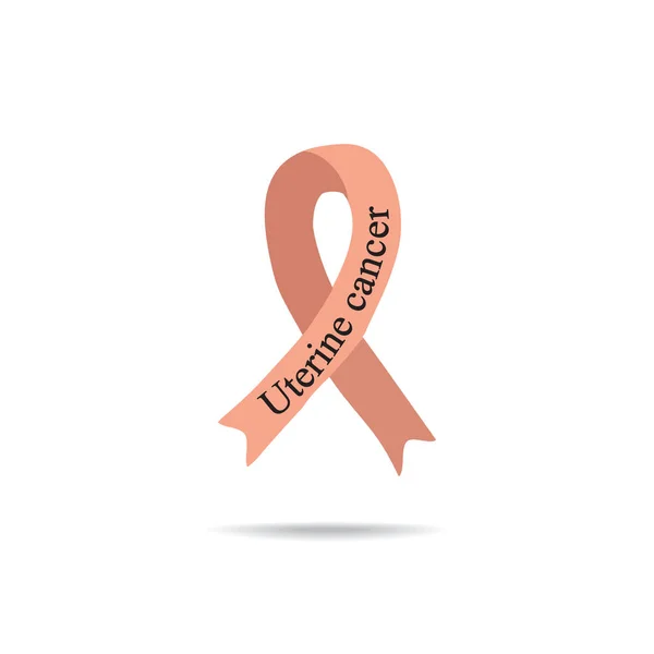 Раковая лента. Рак матки. Международный день рака. Всемирный день борьбы против рака. Векторная иллюстрация на изолированном фоне — стоковый вектор