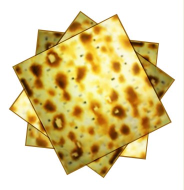 Hamursuz ekmek. Matsa. Fısıh matzah. Fısıh Bayramı. Yahudi Fısıh Bayramı. Vektör illüstrasyon izole arka plan üzerinde
