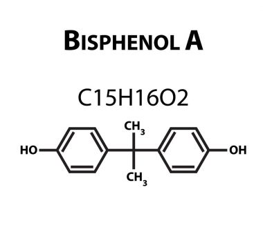 Bisphenol A. Chemical formula. Infographics. Vector illustration on isolated background. clipart