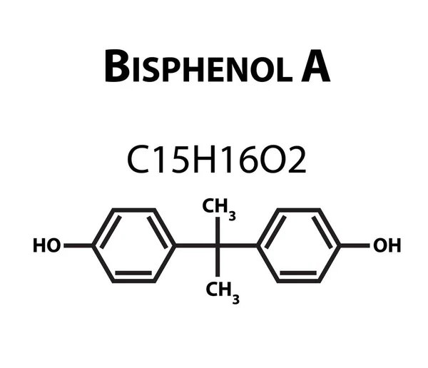 Bisfenol A. Una fórmula química. Infografías. Ilustración vectorial sobre fondo aislado . — Archivo Imágenes Vectoriales