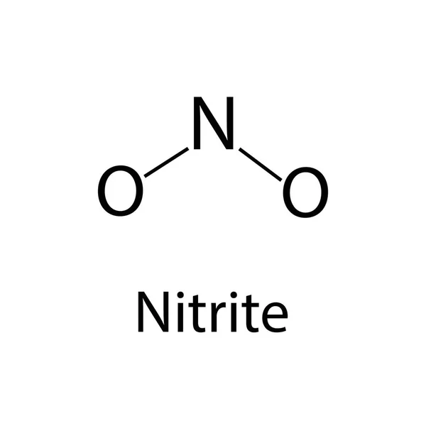 La fórmula química del nitrito. Infografías. Ilustración vectorial sobre fondo aislado . — Vector de stock