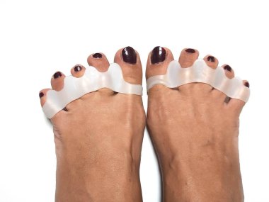 Toe Corrector Silicone Valgus Big Bunion Splint Straightener Foot. silicone support for orthopedic. clipart