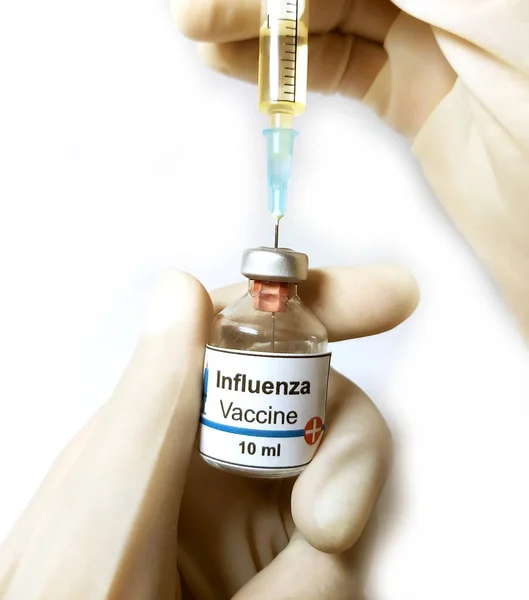 Flu shot. Vaccination against influenza. Flu vaccine injection.
