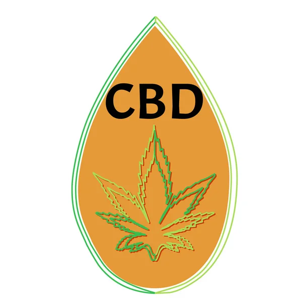 Icônes de marijuana cbd. Logo cannabinoïde. Huile de feuille de marijuana. Huile de chanvre. Illustration vectorielle sur fond isolé . — Image vectorielle