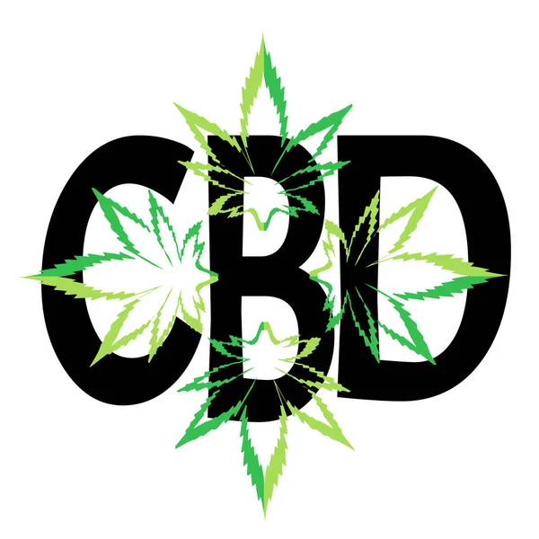 Iconos de la marihuana cbd. Logo del cannabinoide. Aceite de hoja de marihuana. Aceite de cáñamo. Ilustración vectorial sobre fondo aislado . — Vector de stock