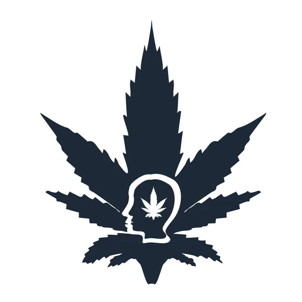 Iconos de la marihuana cbd. Logo del cannabinoide. Aceite de hoja de marihuana. Aceite de cáñamo. Ilustración vectorial sobre fondo aislado . — Vector de stock
