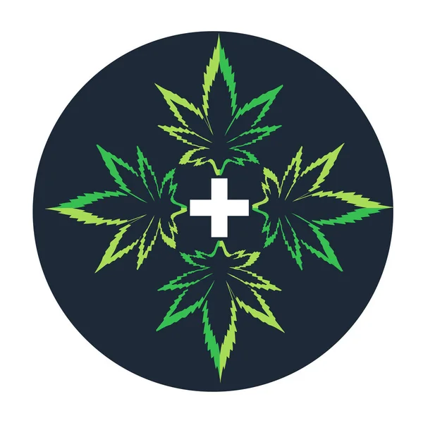 Ícones de maconha cbd. Logotipo de canabinóide. Óleo de folha de maconha. Óleo de cânhamo. Ilustração vetorial sobre fundo isolado . — Vetor de Stock